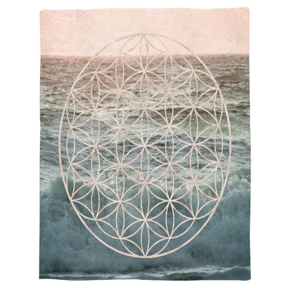Mandala Flower of Life Sea Throw Blanket Warm Microfiber Blanket Flannel Blanket Bedroom Decor Blankets for Beds