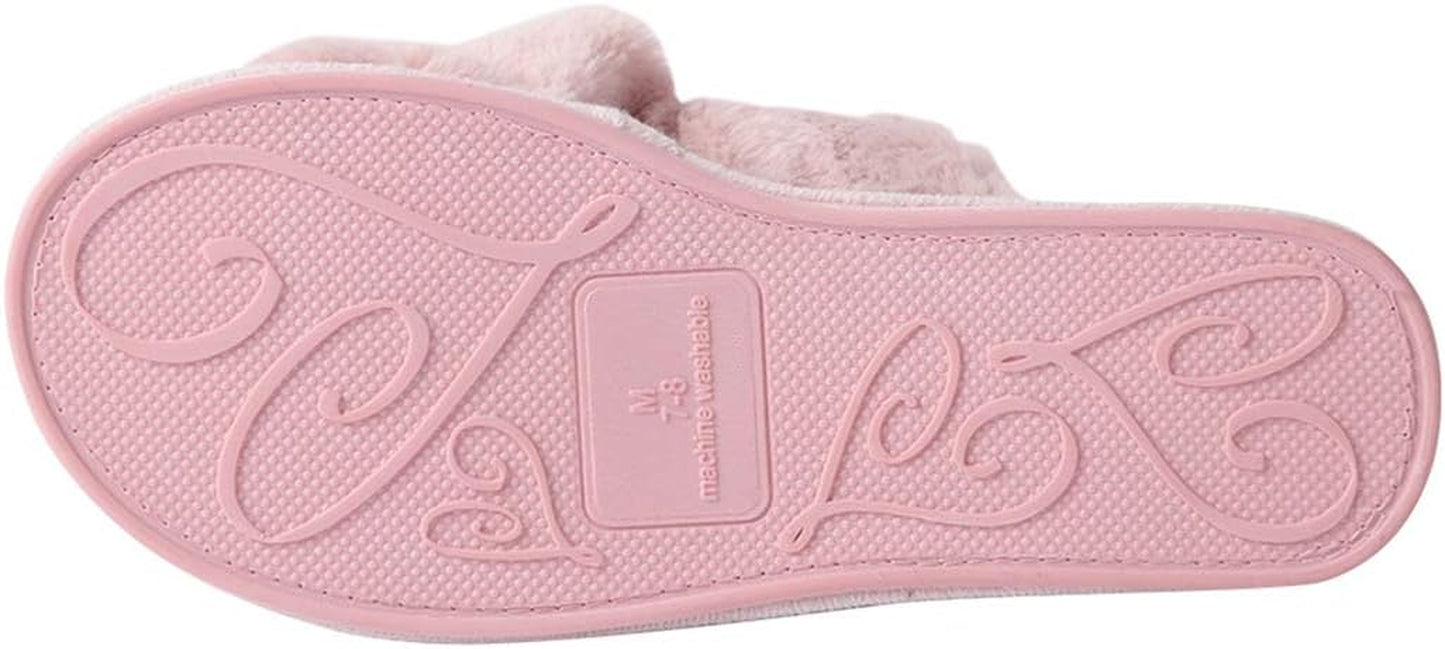 Cozy Slippers Women'S Light House Indoor Slippers Fuzzy Cross/Open Toe Slippers